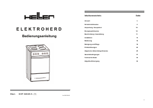 Bedienungsanleitung Heller EHF 548/28 A Herd