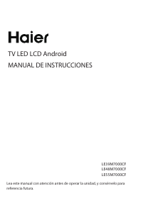 Manual de uso Haier LE48M7000CF Televisor de LED