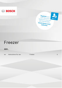 Manual Bosch GSV33VWEV Freezer