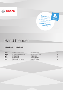 Panduan Bosch MSM6B150GB Blender Tangan