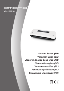 Manual Emerio VS-121116 Vacuum Sealer