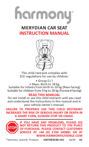 Manual Harmony Merydian Car Seat