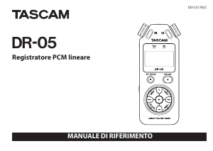 Manuale Tascam DR-05 Registratore vocale