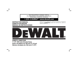 Manual DeWalt DWE575 Circular Saw