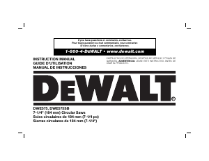 Manual DeWalt DWE575SB Circular Saw