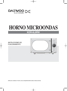 Manual de uso Daewoo KOR-6L9RW Microondas