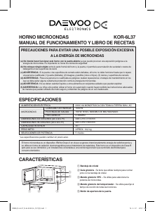 Manual de uso Daewoo KOR-6L37 Microondas