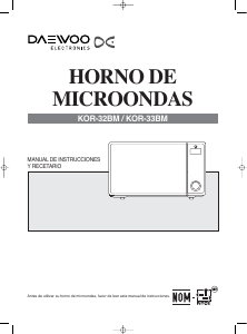 Manual de uso Daewoo KOR-33BM Microondas