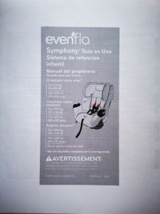 Manual de uso Evenflo Symphony Asiento para bebé