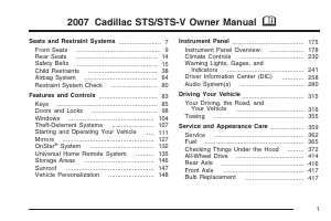 Manual Cadillac STS (2007)