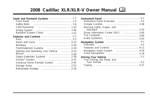 Manual Cadillac XLR (2008)