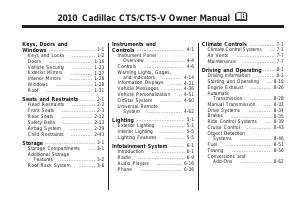 Manual Cadillac CTS (2010)
