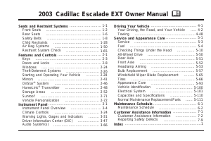 Manual Cadillac Escalade ESV (2003)