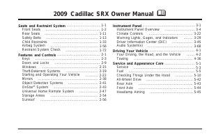 Manual Cadillac SRX (2009)