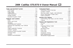 Manual Cadillac STS (2009)