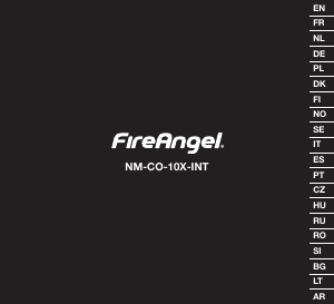 Руководство FireAngel NM-CO-10X-INT Детектор угарного газа