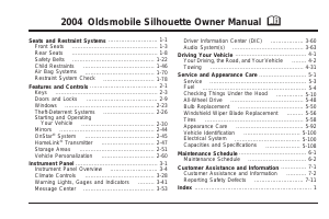 Manual Oldsmobile Silhouette (2004)