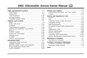 Manual Oldsmobile Aurora (2003)