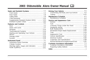 Manual Oldsmobile Alero (2003)