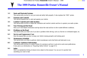 Manual Pontiac Bonneville (1999)