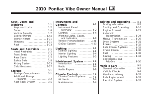 Manual Pontiac Vibe (2010)