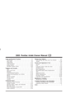 Manual Pontiac Aztek (2005)