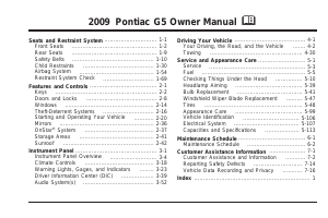 Manual Pontiac G5 (2009)