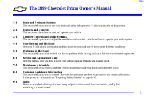 Manual Chevrolet Prizm (1999)