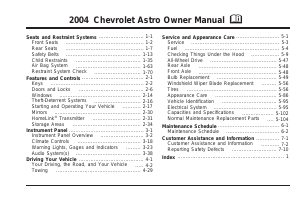 Handleiding Chevrolet Astro (2004)
