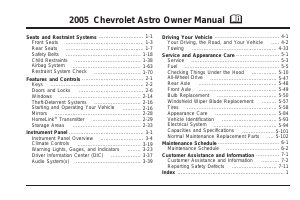 Manual Chevrolet Astro (2005)