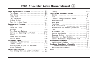 Manual Chevrolet Astro (2003)