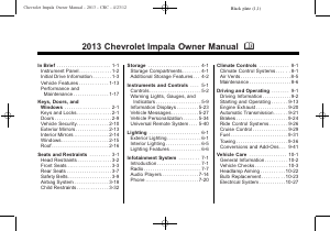 Handleiding Chevrolet Impala (2013)
