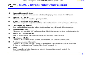 Manual Chevrolet Tracker (1999)