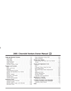 Manual Chevrolet Venture (2005)