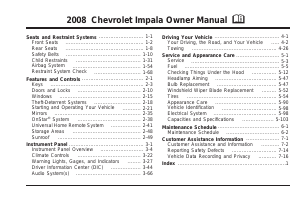 Manual Chevrolet Impala (2008)