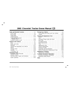 Manual Chevrolet Tracker (2003)