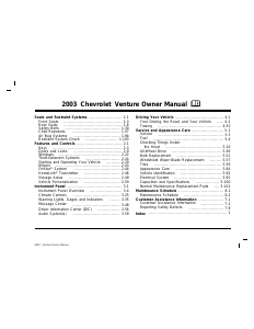 Manual Chevrolet Venture (2003)
