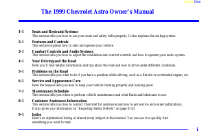 Manual Chevrolet Astro (1999)