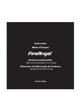 Mode d’emploi FireAngel CO-9X-10-BNL Détecteur de monoxyde de carbone