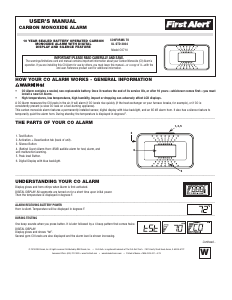 Manual First Alert CO710 Carbon Monoxide Detector