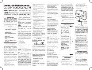 Manual First Alert CO-FA-9B Carbon Monoxide Detector