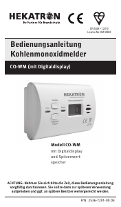 Bedienungsanleitung Hekatron CO-WM Kohlenmonoxiddetektor