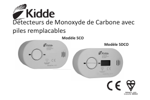 Mode d’emploi Kidde 5DCO Détecteur de monoxyde de carbone