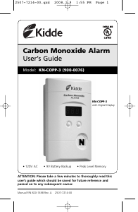 Manual Kidde KN-COPP-3 Carbon Monoxide Detector