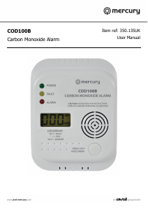 Manual Mercury COD1000B Carbon Monoxide Detector