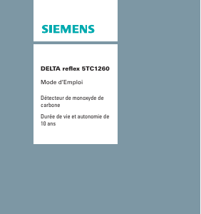 Mode d’emploi Siemens Delta Reflex 5TC1260 Détecteur de monoxyde de carbone