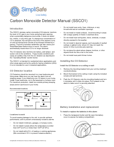 Manual SimpliSafe SSCO1 Carbon Monoxide Detector