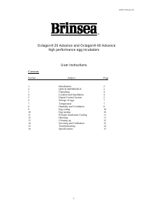 Manual Brinsea Octagon 400 Advance Incubator