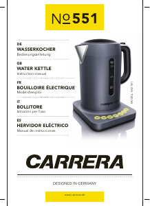 Handleiding Carrera CRR-551 Waterkoker