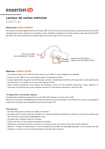 Mode d’emploi Essentiel B EASYPLAY Lecteur de cartes